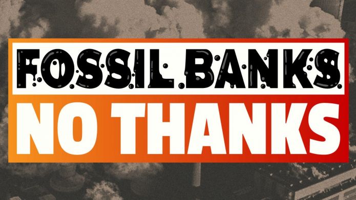 Fossil banks, no thanks logo